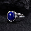 Women's Natural Crystal Gem Set S925 Sterling Silver Geometric Simple Open Ring