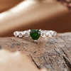 Women's Natural Crystal Heart Geometric Pattern S925 Sterling Silver Love Ring Set With Crystal