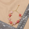 Women's Natural Crystal Pearl Bracelet Retro Geometric Style With Pink Crystal Pendant 18K Gold Plated