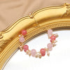 Women's Natural Crystal Pearl Bracelet Retro Geometric Style With Pink Crystal Pendant 18K Gold Plated
