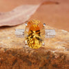 Women's Natural Crystal Ring With Geometric Shape In S925 Sterling Silver And Millennial Cut