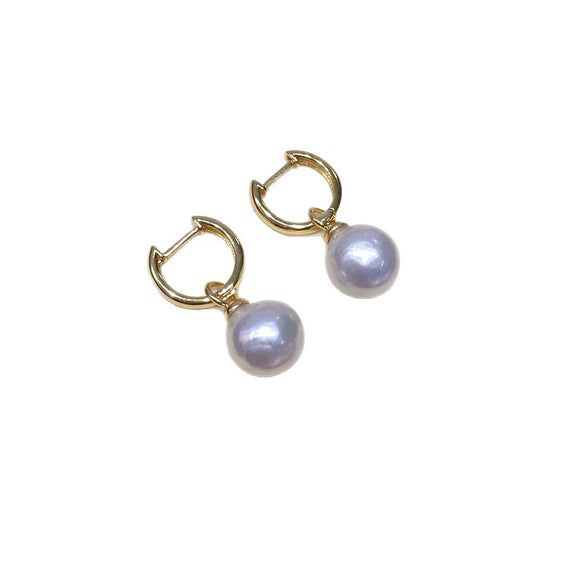 Women's Natural Freshwater Baroque Alien Shape Pearl Earrings Alloy Inlaid With Artificial And Semiprecious Stones