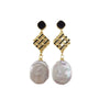 Women's Natural Freshwater Baroque Alien Shaped Pearl Earrings S925 Sterling Silver Retro Style