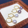 Women's Natural Freshwater Baroque Pearl Earrings With Alloy Inlaid Artificial And Semiprecious Stones Alien Shape