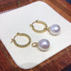 Women's Natural Freshwater Baroque Pearl Earrings With Alloy Inlaid Artificial And Semiprecious Stones Alien Shape