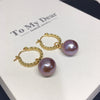Women's Natural Freshwater Baroque Pearl Earrings With Alloy Inlaid Artificial And Semiprecious Stones Alien Shape