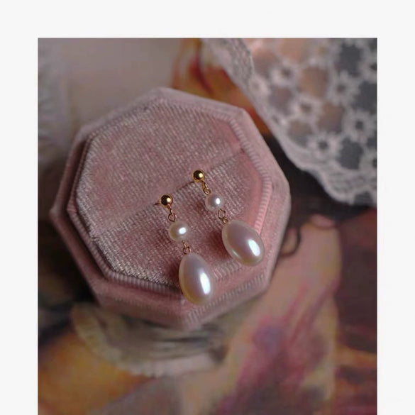 Women's Natural Freshwater Pearl Alien Shape Elegant Earrings