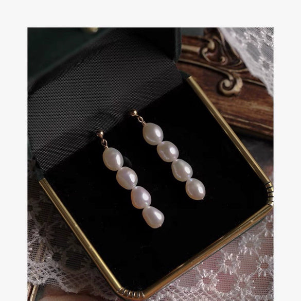 Women's Natural Freshwater Pearl Alien Shape Elegant Earrings