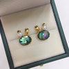 Women's Natural Freshwater Pearl And Abalone Shell Cute Rabbit Earrings In S925 Sterling Silver