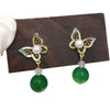 Women's Natural Freshwater Pearl And Agate Butterfly Earrings In S925 Sterling Silver