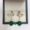 Women's Natural Freshwater Pearl And Agate Butterfly Earrings In S925 Sterling Silver