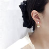 Women's Natural Freshwater Pearl And Chalcedony Earrings In S925 Sterling Silver Flat Round And Bun Round Shape