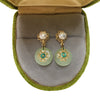 Women's Natural Freshwater Pearl And Chalcedony Earrings With S925 Sterling Silver Needle Flat Round Shape