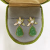 Women's Natural Freshwater Pearl And Chalcedony Earrings With S925 Sterling Silver Needle Oblate Shape