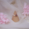 Women's Natural Freshwater Pearl And Moonstone Ring With Geometric Pattern Retro Light Luxury Style