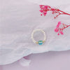 Women's Natural Freshwater Pearl And Moonstone Ring With Geometric Pattern Retro Light Luxury Style