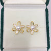 Women's Natural Freshwater Pearl And S925 Sterling Silver Cut Out Resin Daisy Earrings