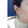 Women's Natural Freshwater Pearl And Sea Shell Oblate Earrings S925 Sterling Silver 18K Goldfilled