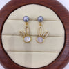 Women's Natural Freshwater Pearl And Sea Shell Oblate Earrings S925 Sterling Silver 18K Goldfilled