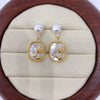 Women's Natural Freshwater Pearl And Sea Shell Rose Earrings In S925 Sterling Silver And 18K Goldfilled