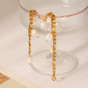 Women's Natural Freshwater Pearl Anklet Stainless Steel Geometric Figaro Chain 18K Goldplated Titanium Steel Nonfading