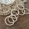 Women's Natural Freshwater Pearl Baroque Geometry Ring Hand Beaded Adjustable Elastic Pearl Ring