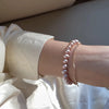 Women's Natural Freshwater Pearl Bracelet 925 Silver Plated 18K Gold With Flat Round And Bun Round Pearls