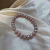 Women's Natural Freshwater Pearl Bracelet 925 Silver Plated 18K Gold With Flat Round And Bun Round Pearls