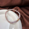 Women's Natural Freshwater Pearl Bracelet 925 Silver Plated 18K Gold With Flat Round And Bun Round Pearls