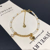 Women's Natural Freshwater Pearl Bracelet With Copper Alloy Nearly Round Beads