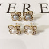 Women's Natural Freshwater Pearl Camellia Baking Paint Earrings
