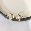 Women's Natural Freshwater Pearl Camellia Baking Paint Earrings