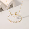 Women's Natural Freshwater Pearl Clavicle Chain Necklace And Fadefree Bracelet In Mixed Material With Vacuum Real Gold Electroplating In Pvd Furnace