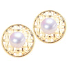 Women's Natural Freshwater Pearl Cut Out Earrings 18K Goldfilled