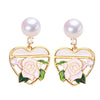 Women's Natural Freshwater Pearl Drop Earrings In Oblate Shape S925 Sterling Silver
