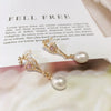 Women's Natural Freshwater Pearl Drop Shape Earrings 18K Goldfilled Microinlaid Zircon