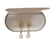 Women's Natural Freshwater Pearl Drop Shape Earrings 18K Goldfilled Microinlaid Zircon