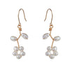 Women's Natural Freshwater Pearl Ear Clip Earrings Oblate Shape Cute Flower Design
