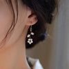Women's Natural Freshwater Pearl Ear Clip Earrings Oblate Shape Cute Flower Design