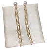 Women's Natural Freshwater Pearl Earrings Alloy Inlaid With Artificial Gemstones And Semiprecious Stones Oblate Shape Chain Tassel Colorpreserving