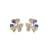 Women's Natural Freshwater Pearl Earrings Alloy Inlaid With Artificial Gemstones Semiprecious Stones Oblate Shape