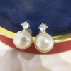 Women's Natural Freshwater Pearl Earrings Fashion Flat Round And Bun Round Shape