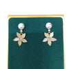 Women's Natural Freshwater Pearl Earrings In S925 Sterling Silver With Broken Shells And 5 Petals Flower Design