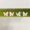 Women's Natural Freshwater Pearl Earrings In S925 Sterling Silver With Gradient Blue Butterfly Design And Oblate Shape