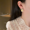 Women's Natural Freshwater Pearl Earrings In S925 Sterling Silver With 18K Gold Oblate Shape
