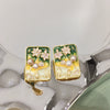 Women's Natural Freshwater Pearl Earrings In S925 Sterling Silver With 18K Gold Oblate Shape