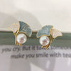 Women's Natural Freshwater Pearl Earrings In S925 Sterling Silver With Oblate Shape