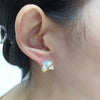 Women's Natural Freshwater Pearl Earrings In S925 Sterling Silver With Oblate Shape