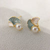 Women's Natural Freshwater Pearl Earrings In S925 Sterling Silver With Oblate Shape