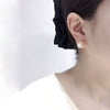 Women's Natural Freshwater Pearl Earrings Oblate Shape Wrapping Bird's Nest 18K Gold Colorpreserving